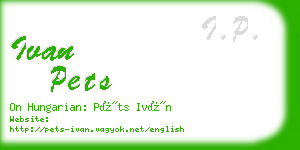 ivan pets business card